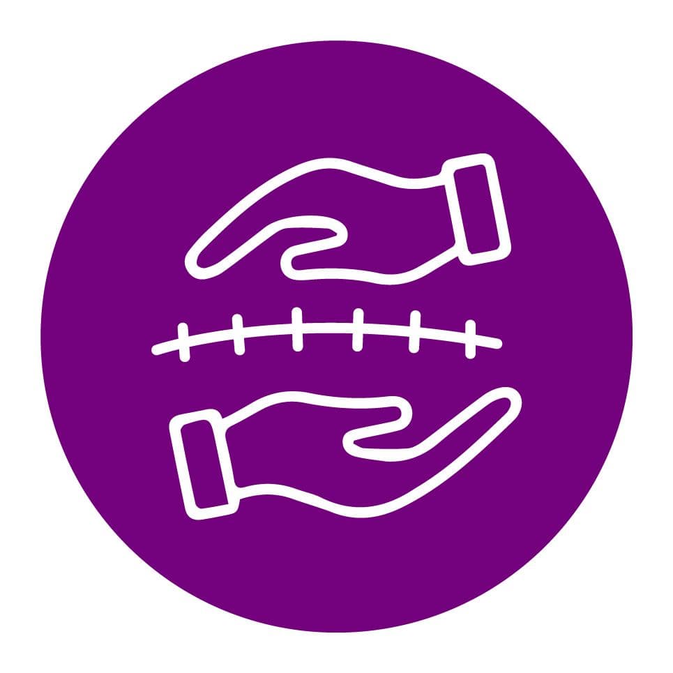 Scar massage logo purple circle